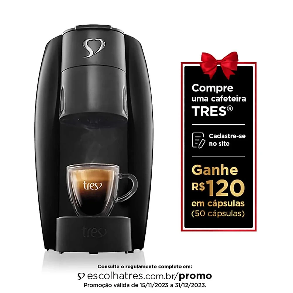Cafeteira Elétrica Expressa Três Corações LOV 1250W Preto - 110V