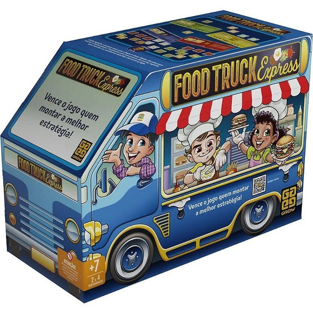 Jogo de Tabuleiro Food Truck Express Estratégico para 2 a 4 Jogadores Grow