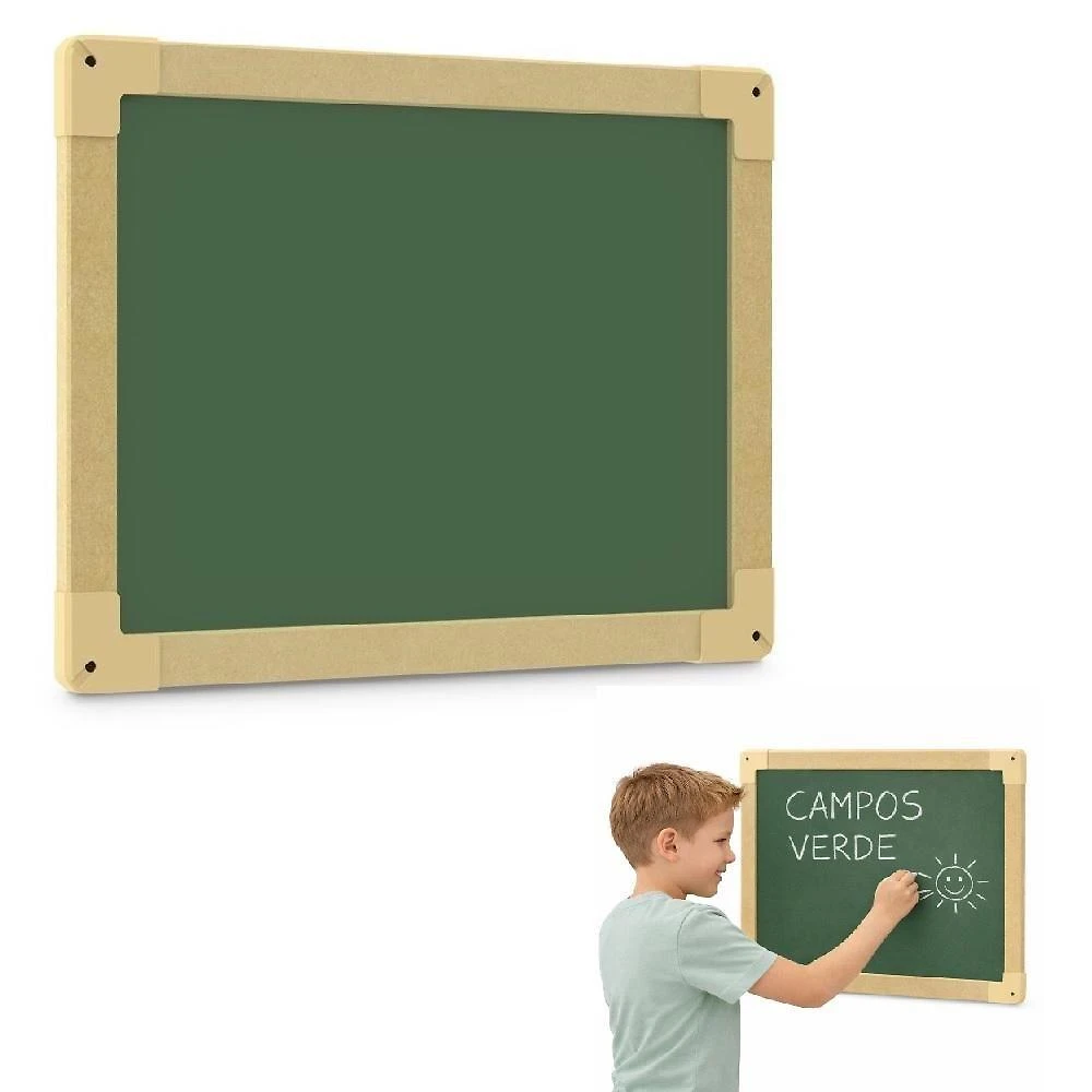 Quadro Negro de Parede para Giz Junges Quadro 30x40cm MDF Escolar Estudo Recados