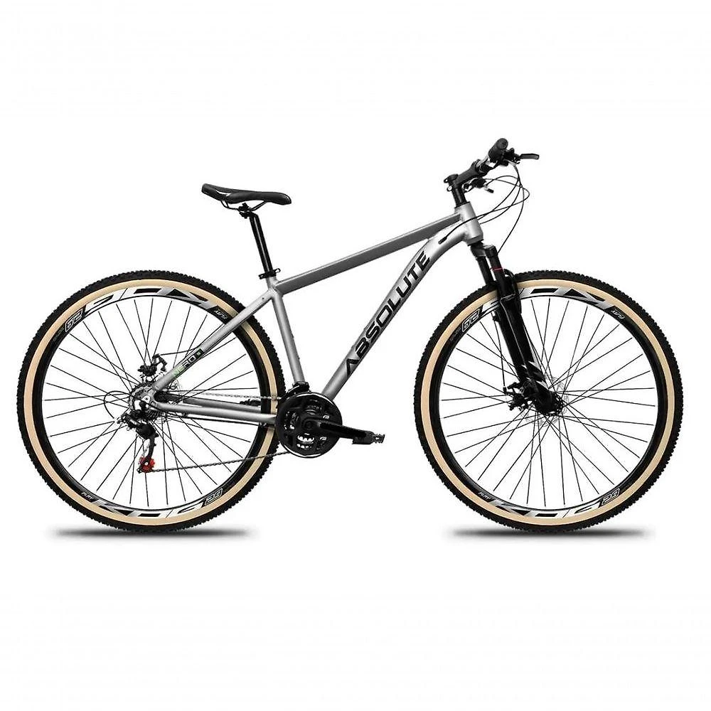 Bicicleta Aro 29 Absolute Nero 5 Alumínio Mtb 27v K7 Freio A Disco Garfo Suspensão cinza Tam: 15