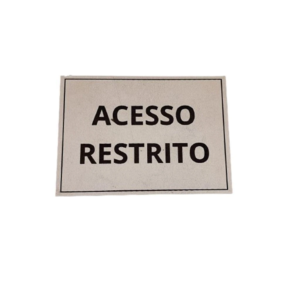 Placa de Sinalização 1-2 Oficio Acesso Restrito Mdf Branco [F031] em MDF Gravado a Laser Branco
