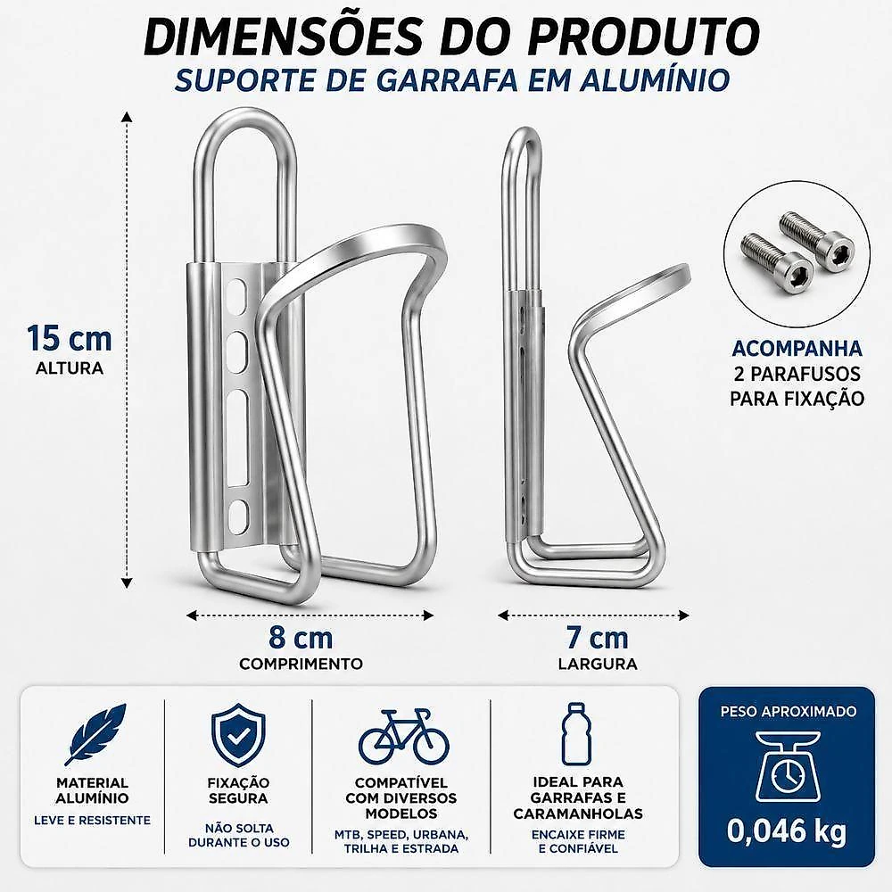 Suporte para Garrafa de Bicicleta Aluminio Leve Encaixe Firme Yeet