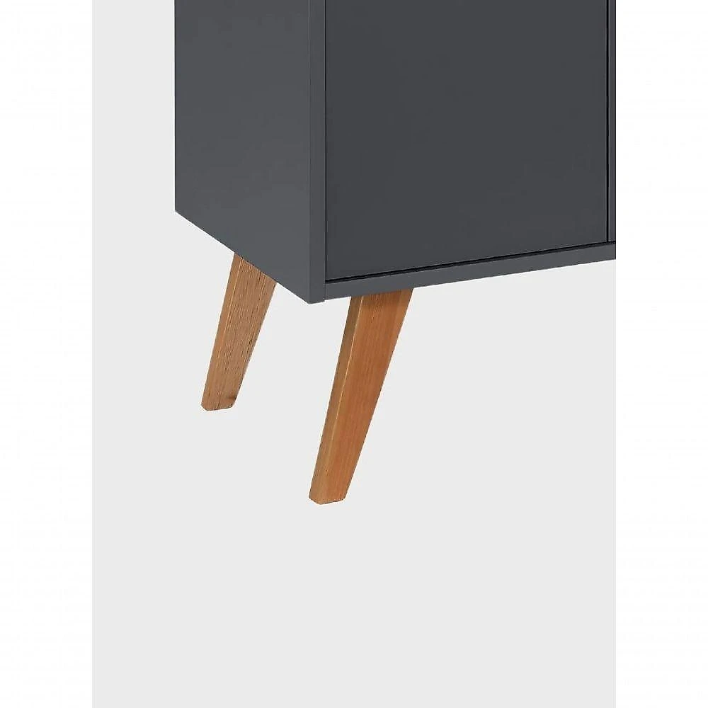Aparador Buffet Madri Retrô sem Porta MDF 90CM Grafite On Móveis webcontinental-7898970568834