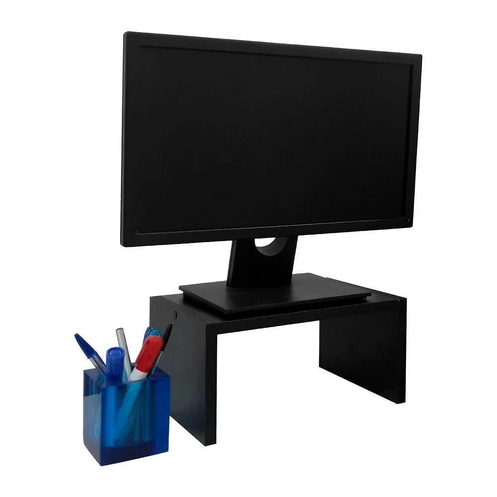 Suporte para Monitor Madeira Preto com Espaço Interno Mercado das Prateleiras 30CM