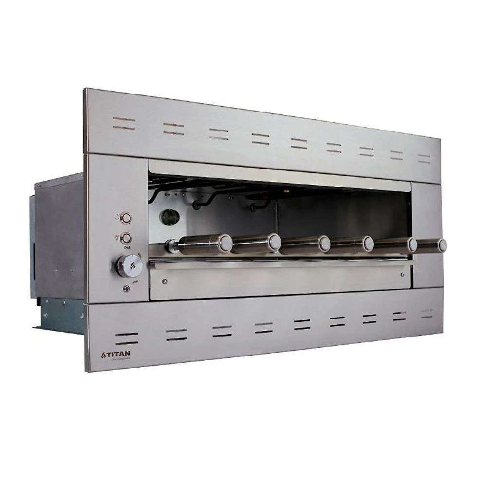 Churrasqueira Elétrica de Embutir SUPREMA 06 e Painel Ventilado Cinza Titan 94CM 44L 110V