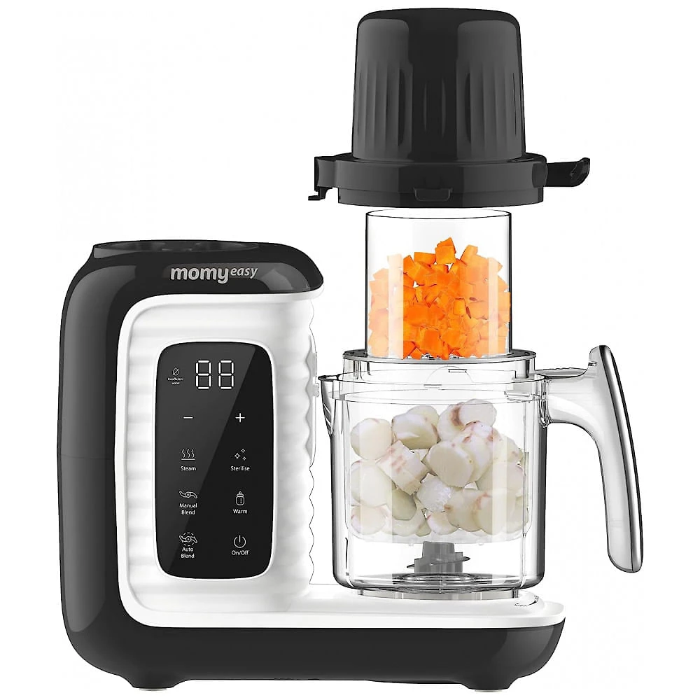 Processador de Alimentos para Bebês 10 em 1 Cozinha a Vapor, Tritura e Mais, 110V 300W, Momyeasy, Preto