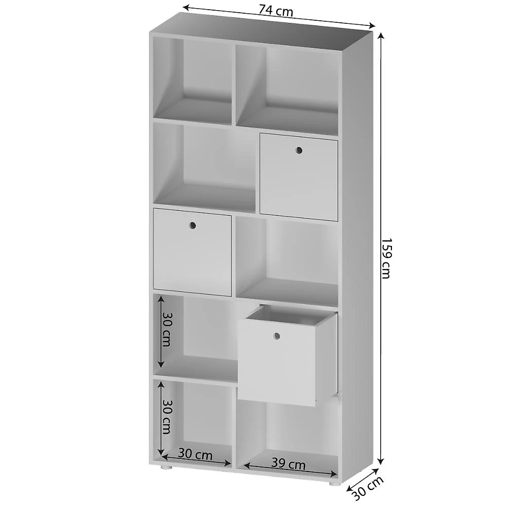 Nicho Organizador Estante Infantil com 3 Caixas 159cm Multimóveis CRRUI-NIO002 Branco