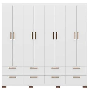 Guarda-Roupa Casal Bartira Coimbra 8 Portas 8 Gavetas Branco