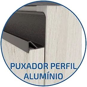 Balcão Bartira Cristal MDP 15mm com 1 Porta e 1 Prateleira - 40cm de largura Freixo