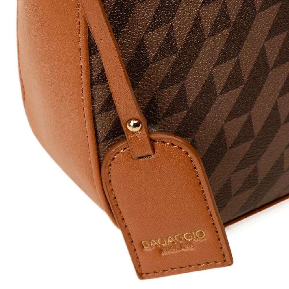 Bolsa transversal feminina pequena monograma bg marrom p