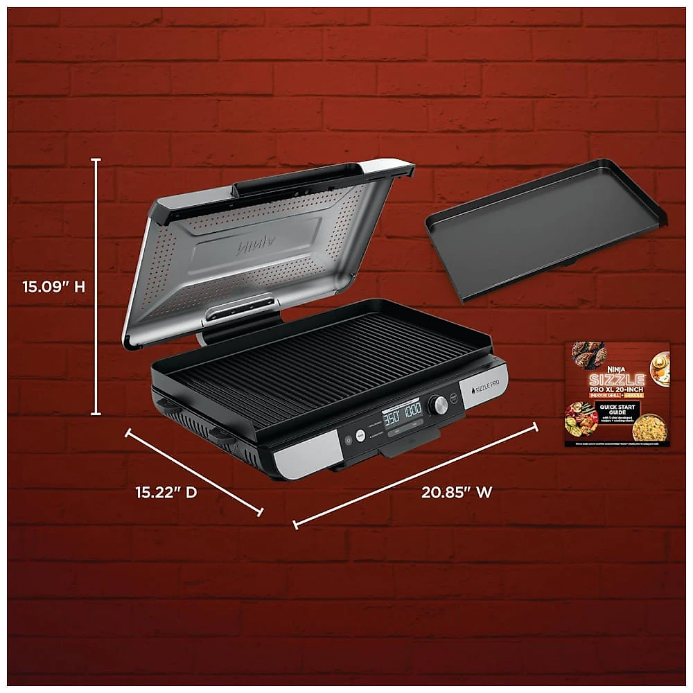 Grill Ninja GX101 Sizzle Pro XL 51cm Chapa e Grelha Elétrica Antiaderente 120V