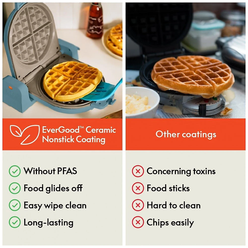 Máquina de Waffle bella FlipnStore, Revestimento Cerâmico EverGood Antiaderente, Design Compacto e Prático, Indicador de Energia, Cabo com Toque Suave Máquina de Waffle bella FlipnStore, Revestimento Cerâmico EverGood Antiaderente, Design Compacto e Prático, Indicador de Energia, Cabo com Toque