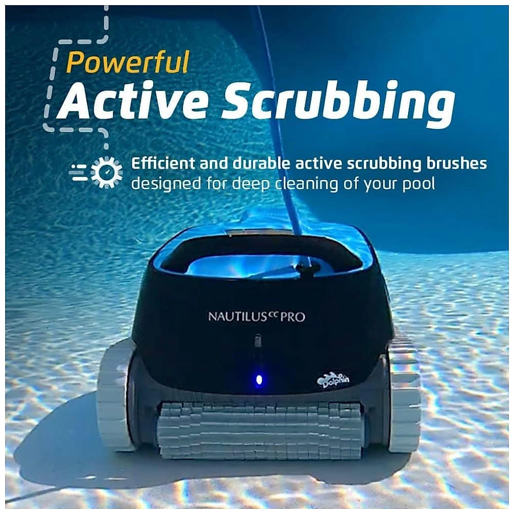 Robô Aspirador para Piscinas Dolphin Nautilus CC Pro Wi-Fi, Preto, Escovação Ativa, Navegação Inteligente, Cesto Filtro Top-Load, Modelo 2025﻿