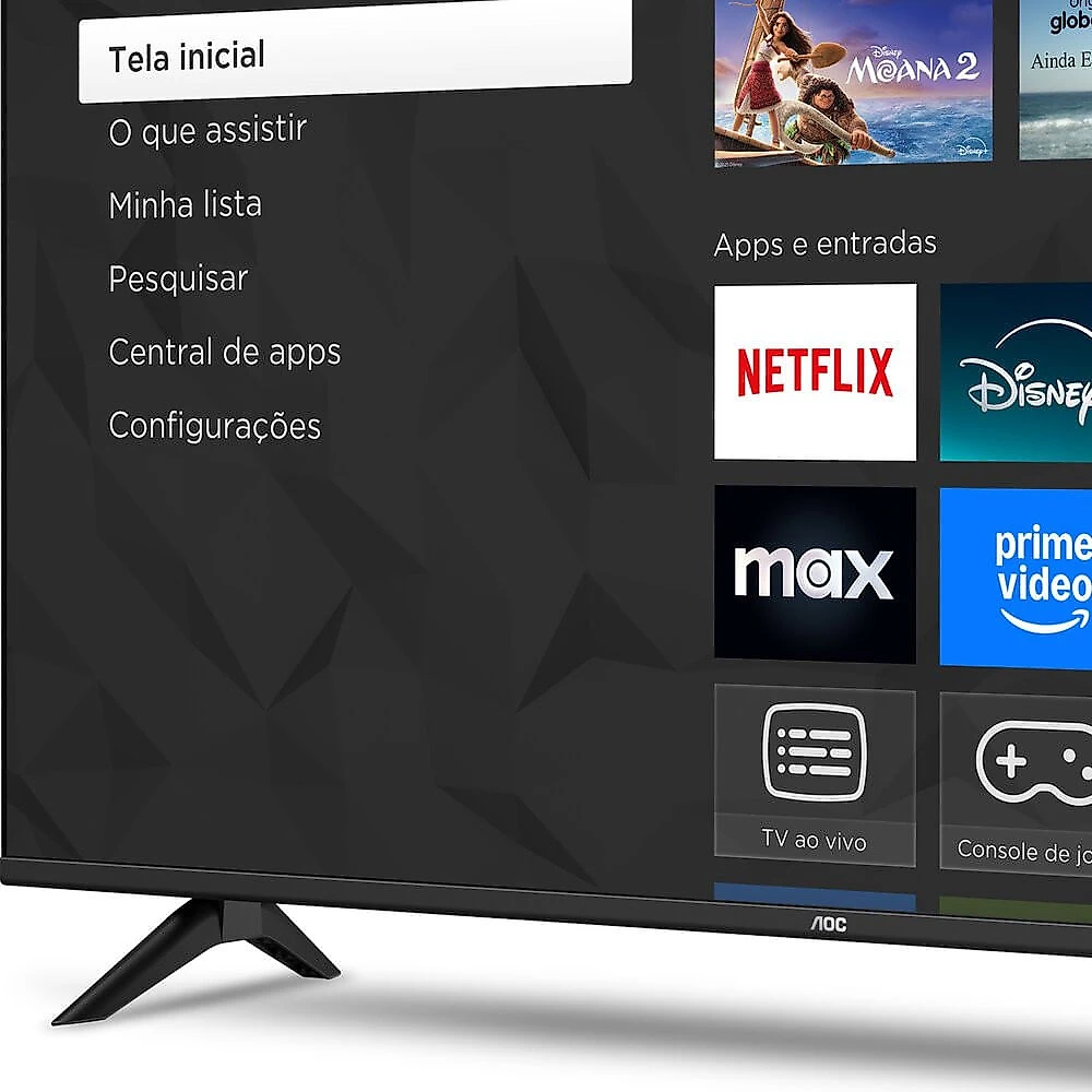 Smart TV 32 Polegadas DLED HD Roku TV 32S5155 78G AOC 032582413626 - Preto - Bivolt