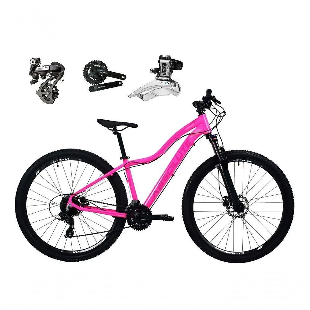 Bicicleta Aro 29 Absolute Hera Feminina Câmbios Shimano Altus 24v Freio Hidráulico Garfo C-trava Rosa 15