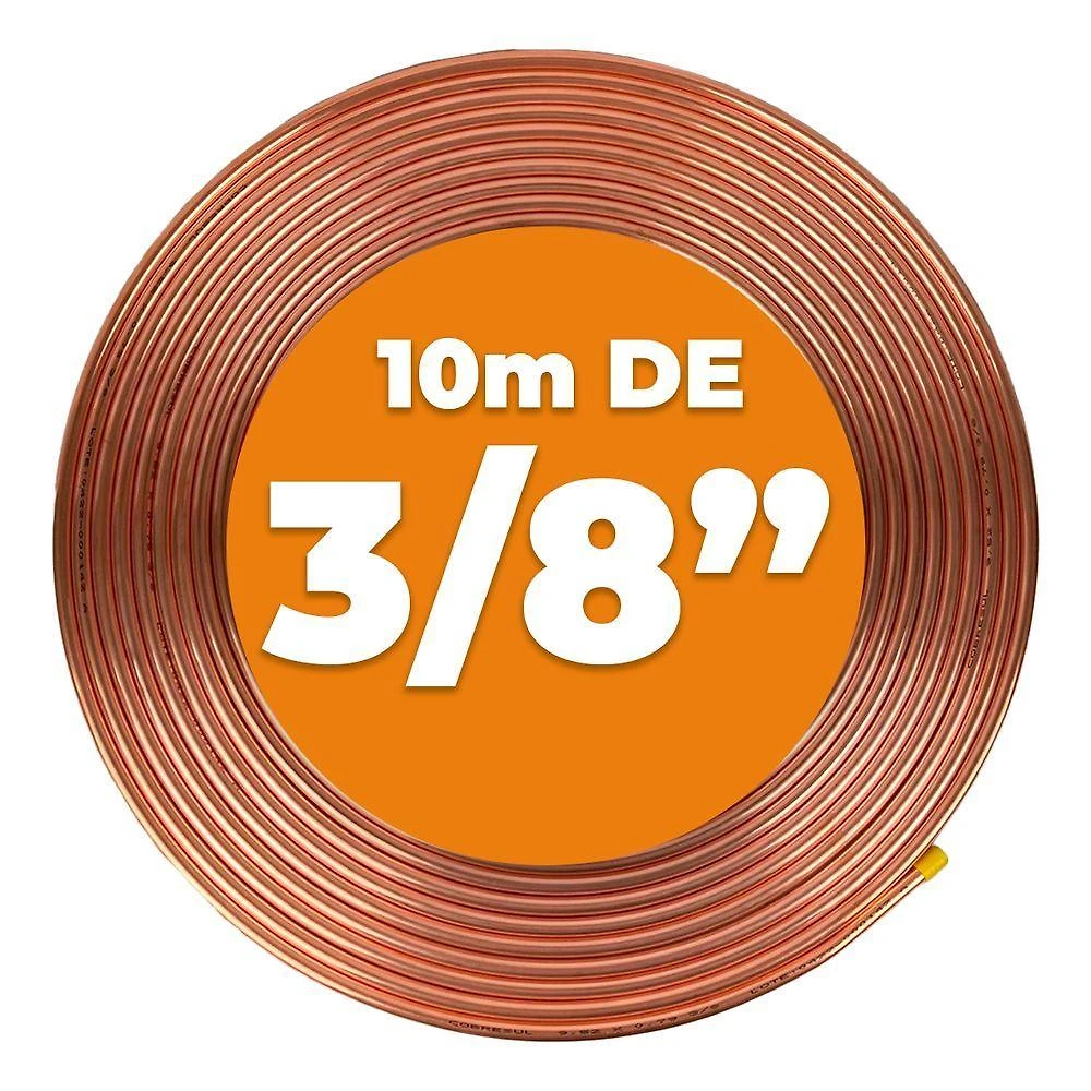 Miniatura Kit Cano De Cobre 3-8 Gás De Cozinha 10m + Bico Para Mangueira 1 Unidade