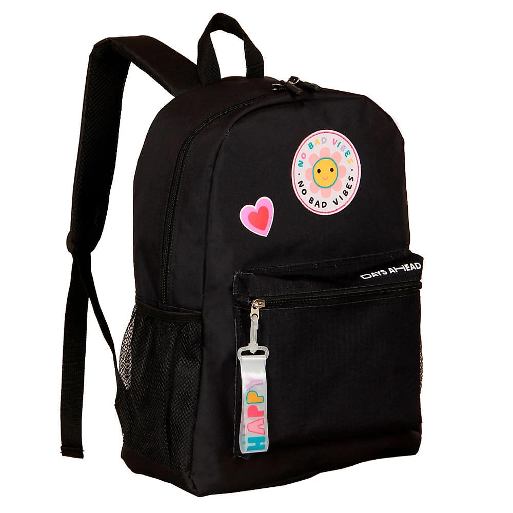 Mochila Juvenil "17 Feminina Bad Vibes Clio Sortida Preto