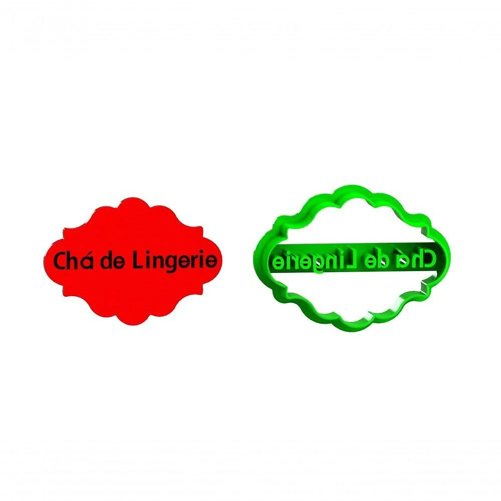 Cortador Chá de Lingerie Mod 2 Plástico PLA 5CM Kit com 1 Unidade HB Formas e Cortadores