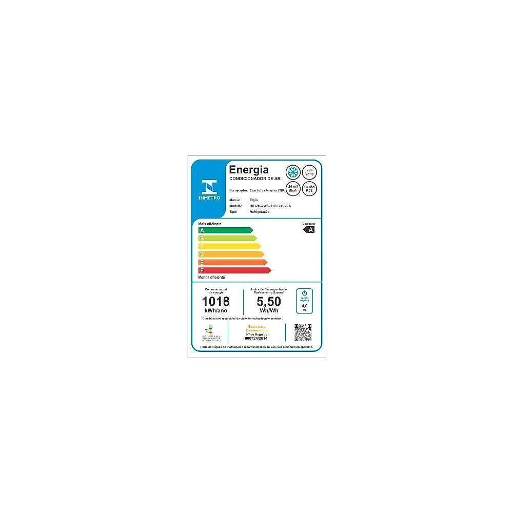 Ar condicionado split elgin eco dream inverter wifi 24000 btus frio 220v hife24c2ca