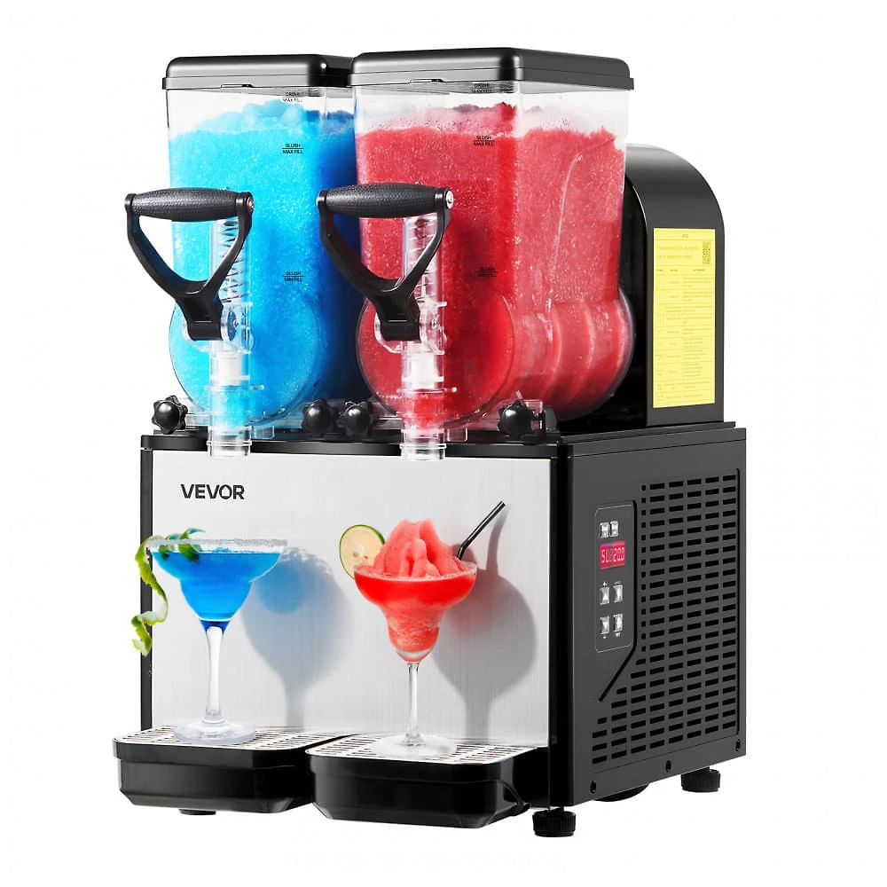 Máquina de Slush Raspadinha VEVOR 6L Duplo Tanque Frozen Auto Limpeza 240V