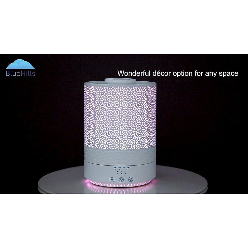 BlueHills Umidificador Ultrassônico Portátil 25L com A romaterapia e 7 Luzes LED até 8H 110V Branco