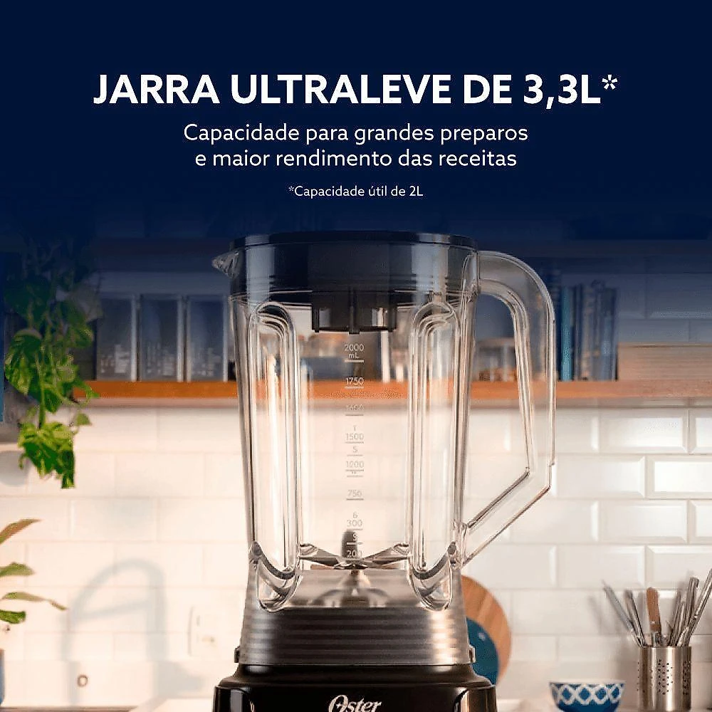 Liquidificador Oster OLIQ450 1100W 3,3L 5 Velocidades Preto 220V
