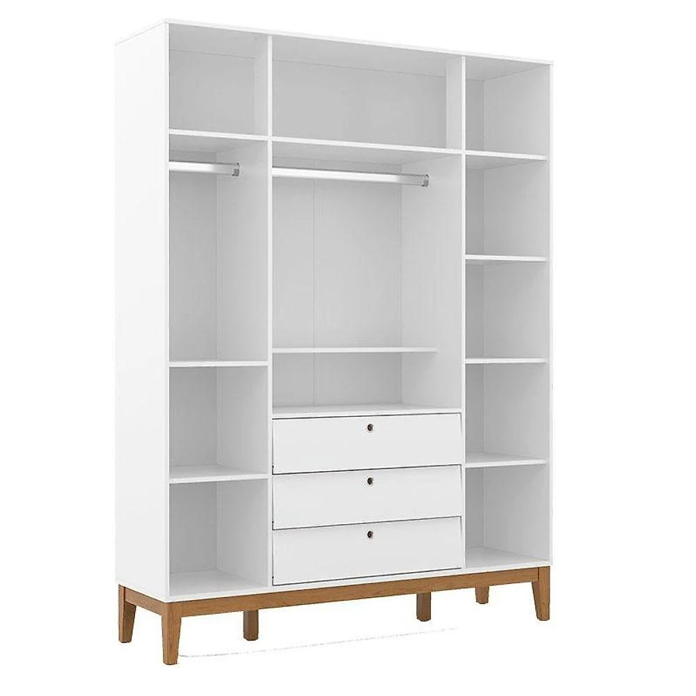 Quarto De Bebê Unique 4 Portas Com Cômoda 6 Gavetas E Painel Farm Branco Soft Eco Wood - Matic