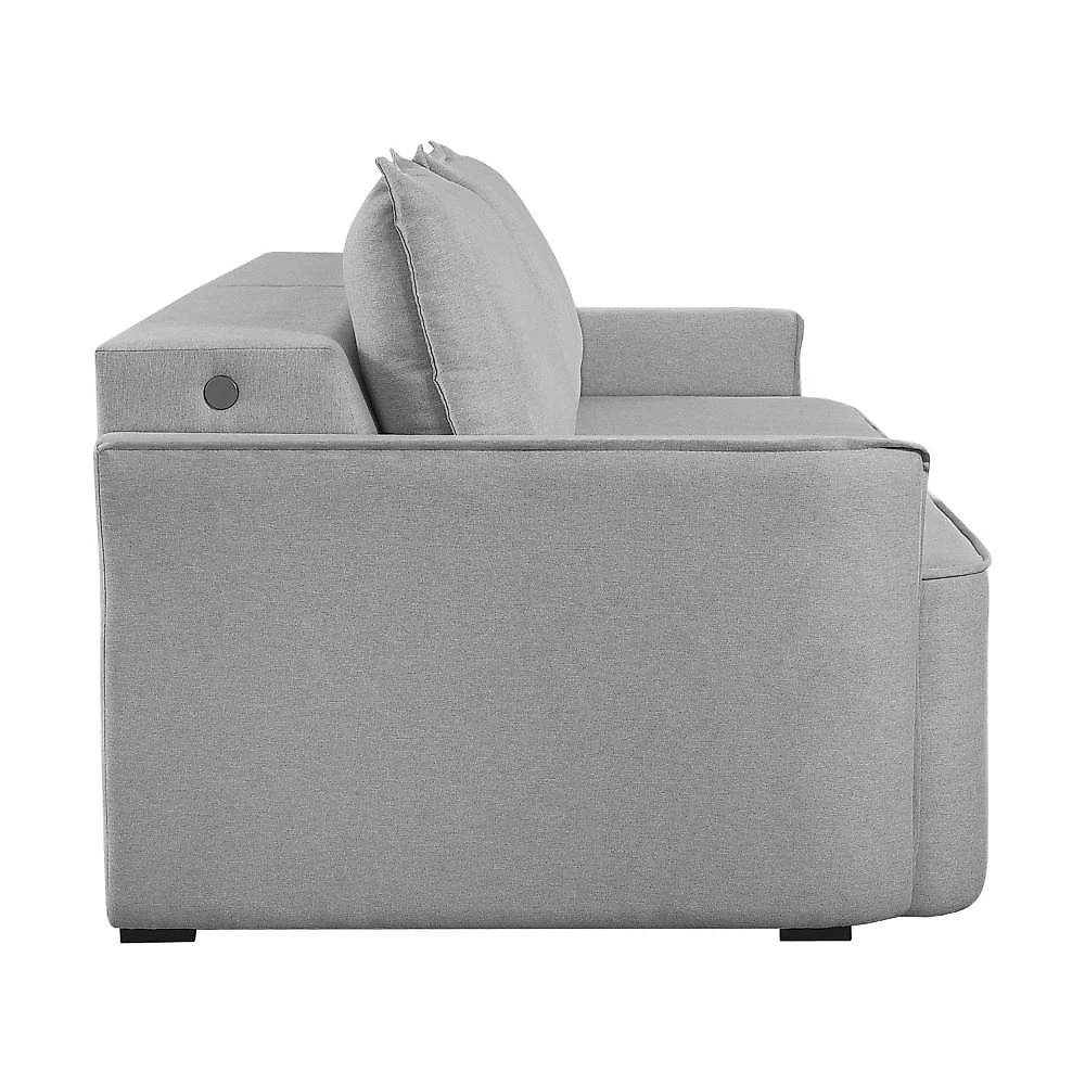 Sofá Retrátil 200cm com Kit Entrada USB 2 Lugares Moon 2323 Estofart Cinza