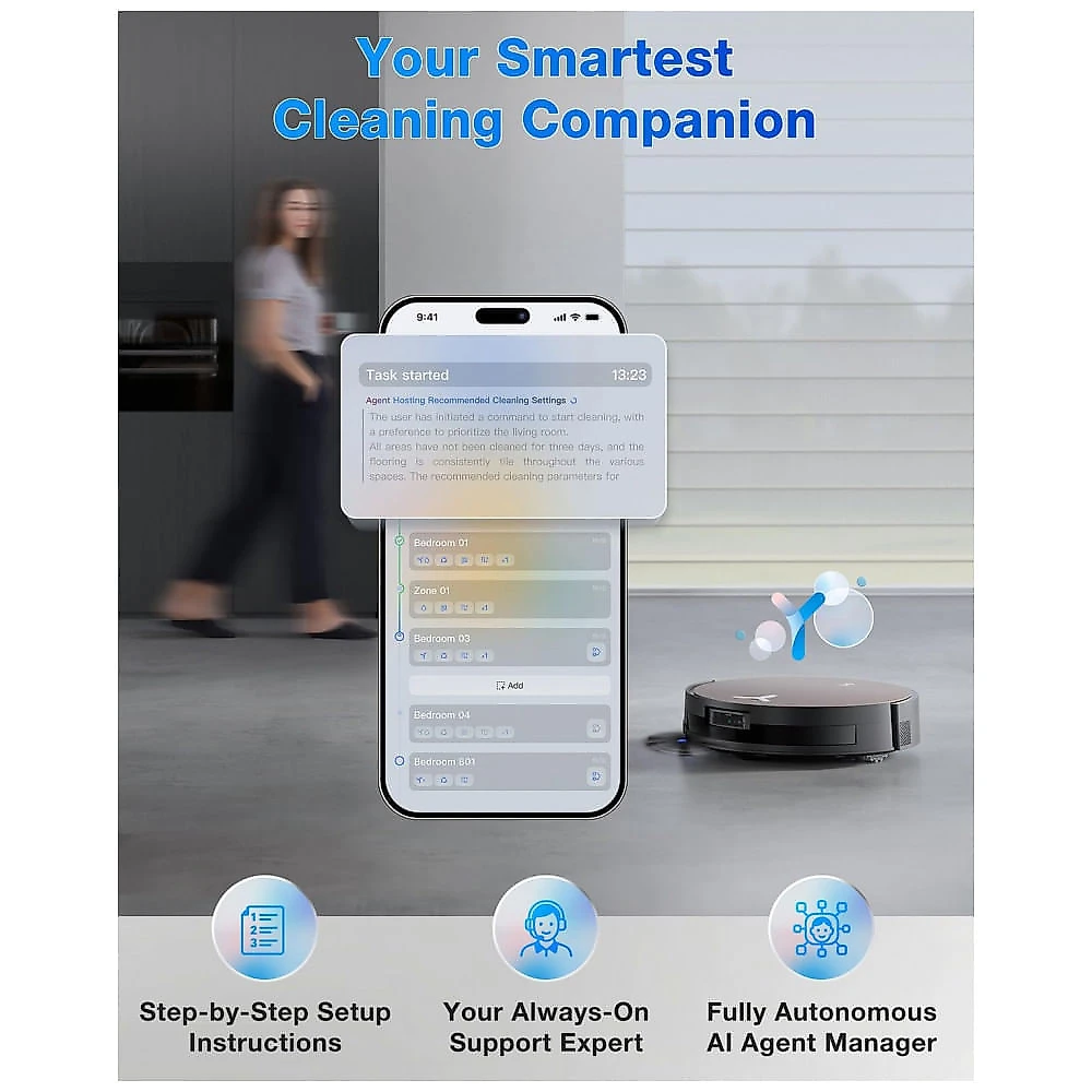Robô Aspirador ECOVACS DEEBOT X11 OmniCyclone 2 em 1 com Estação 60 Dias e Sucção 19.500Pa 110V