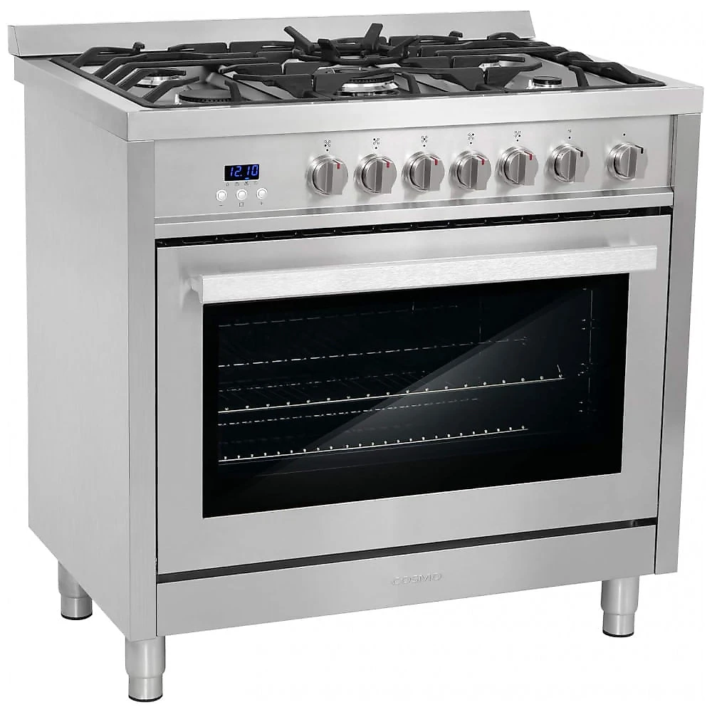Fogão a Gás COSMO Nebula 91cm (36") 5 Bocas Convecção 108L Inox com Grelhas de Ferro Fundido