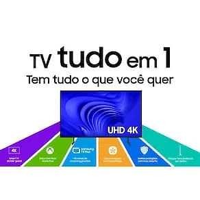Miniatura Smart TV 50" 4K Ultra HD Samsung 50DU7700 com processador Crystal 4K, Gaming Hub, AI Energy Mode, Alexa built-in, Wi-Fi, Bluetooth, USB e HDMI
