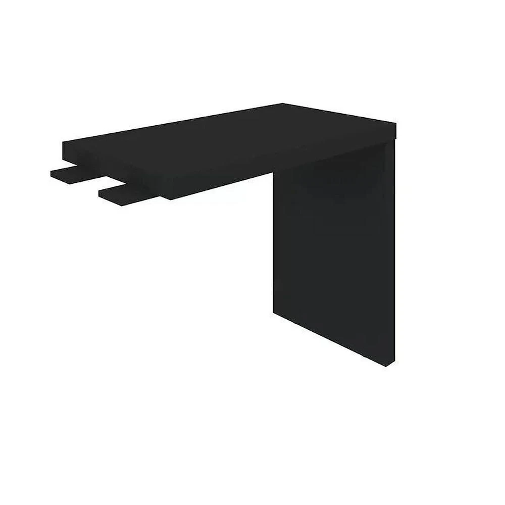 Conjunto Mesa Tamburato 1600, Mesa de Apoio, Balcão, Balcão com Gavetas e Armário Nogal com Preto