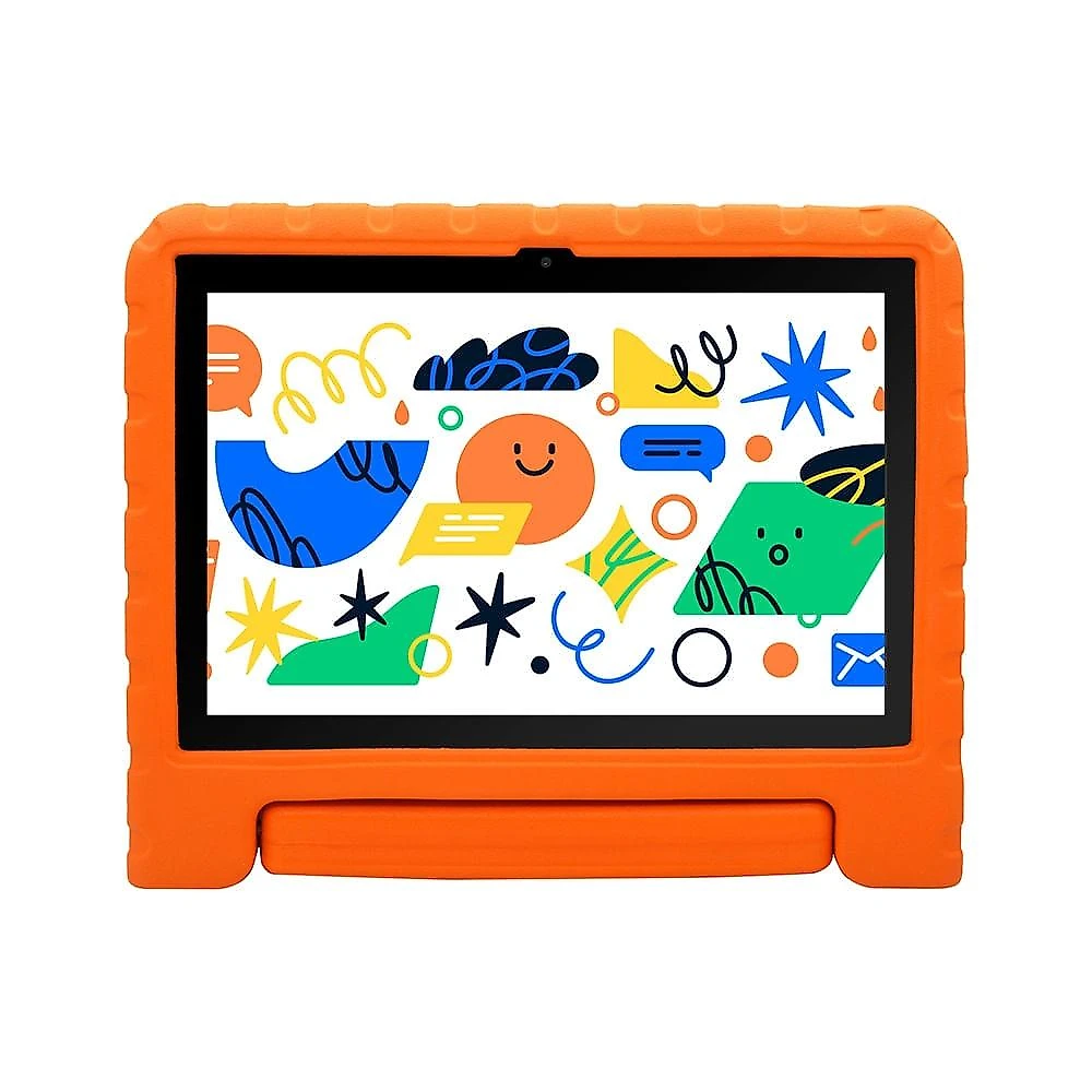 Tablet infantil kid pad laranja com controle parental 6gb de ram + 128gb + tela 10.1 pol + case - octa core - nb425