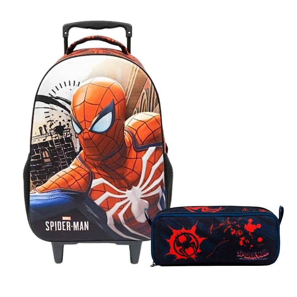 Kit Mochila e Estojo Xeryus 10970 Poliéster Vermelho Infantil