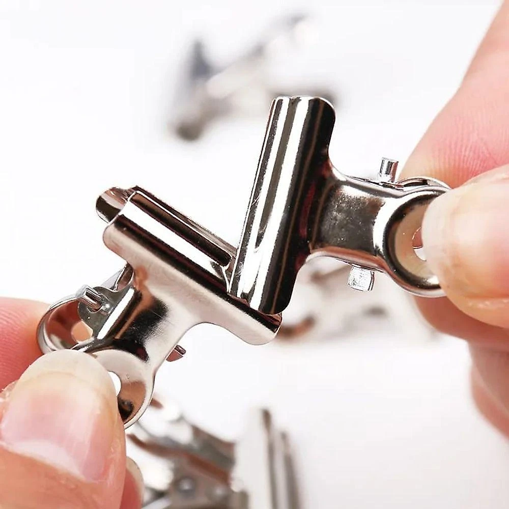 Kit 36 Presilhas Grampo Metal Prata Para Unhas Curvatura C Tamanho Pequeno