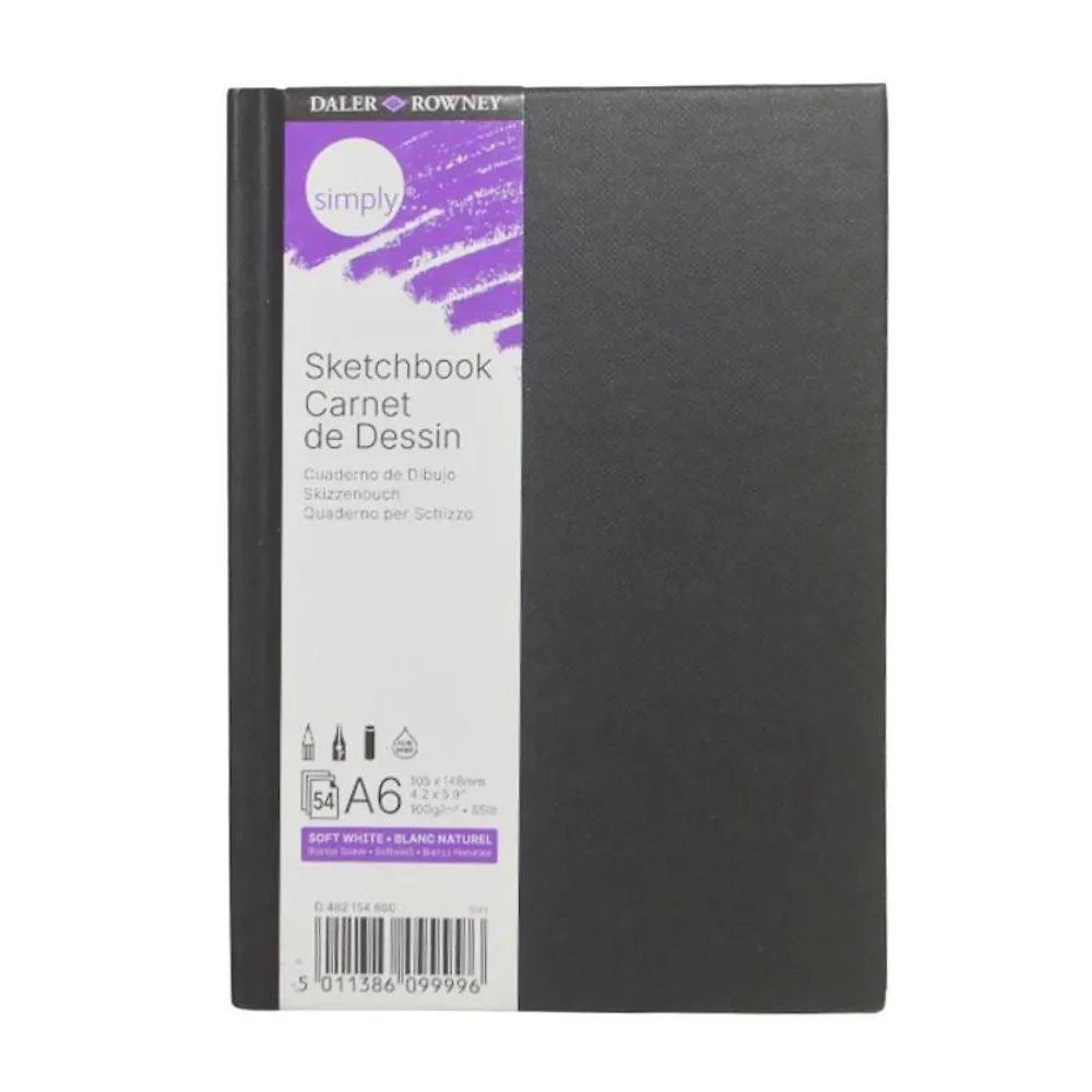 Caderno Sketchbook Brochura Papel 100G-M² A6 54 Folhas Pequeno Branco