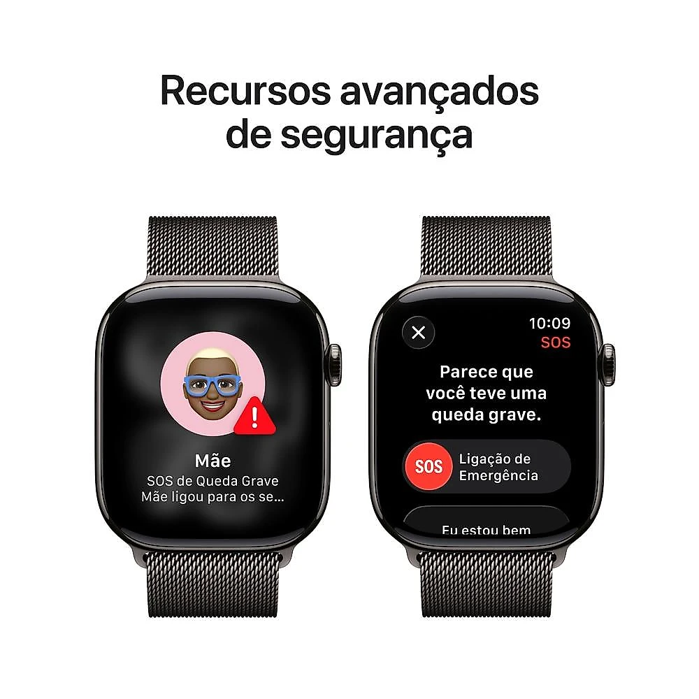 Apple Watch Series 11 GPS + Cellular - Caixa ardósia de titânio – 46 mm - Pulseira ardósia estilo milanês – M/G