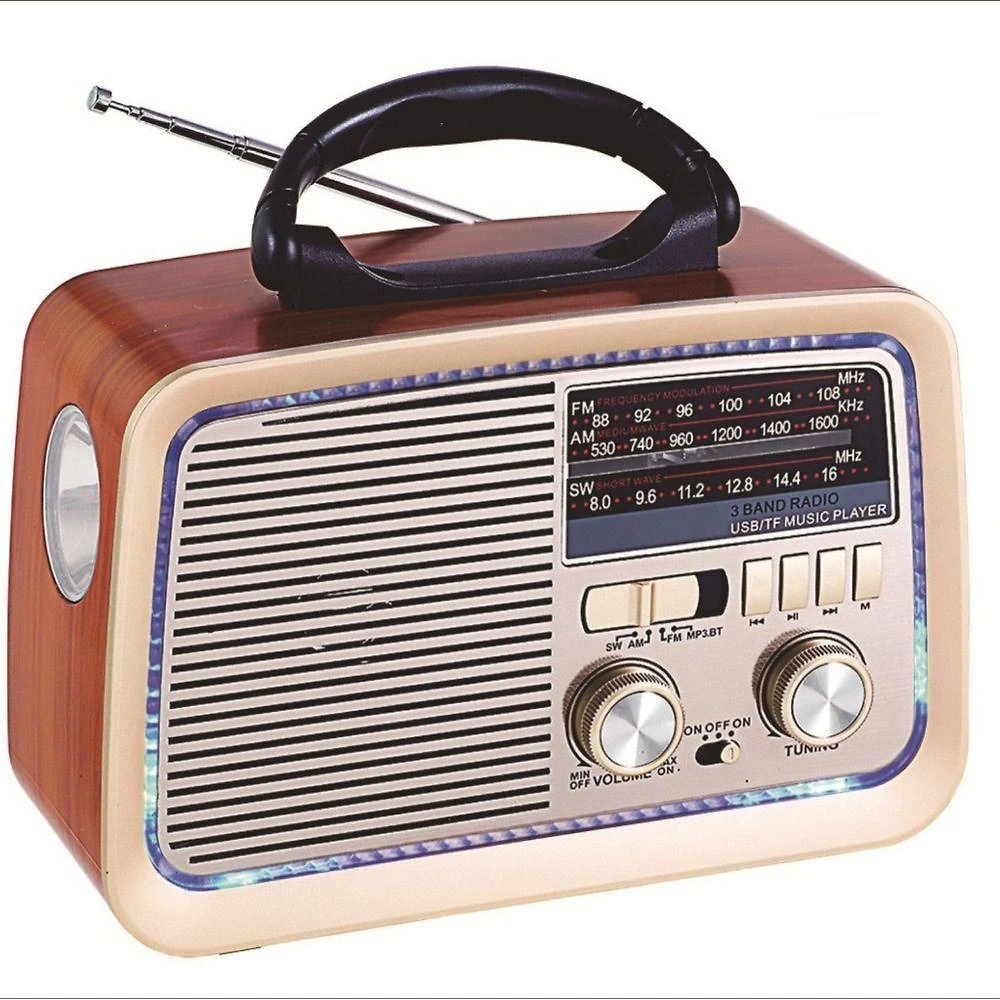 Rádio Retrô Bluetooth OEM AD-3199 com Usb Microsd Entrada Auxiliar Bivolt Amadeirado