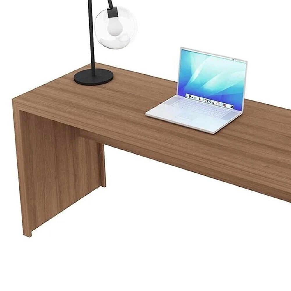 Kit 2 Peças com Escrivaninha 127cm Me4135 e Cadeira Diretor Tela Mesh Tok 3310 Espresso Móveis Escrivaninha 127cm Me4135 com Cadeira Diretor Tela Mesh Tok 3310 Espresso Móveis Amendoa