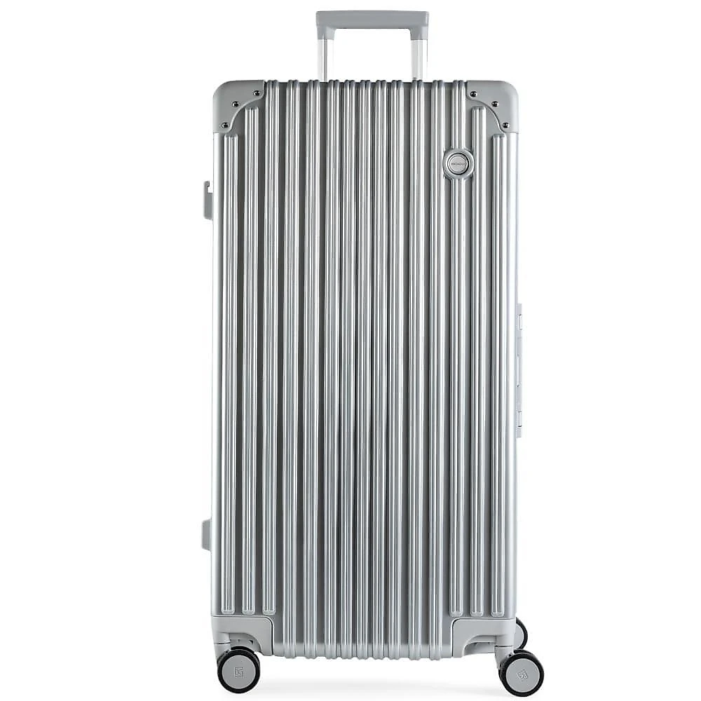 Mala de viagem grande ultra ampla policarbonato 4 rodas kyoto trunk prata gg
