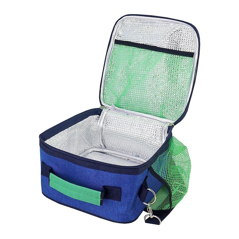 Conjunto Lancheira Térmica Com Pote E Garrafa / Mochila Escolar Azul