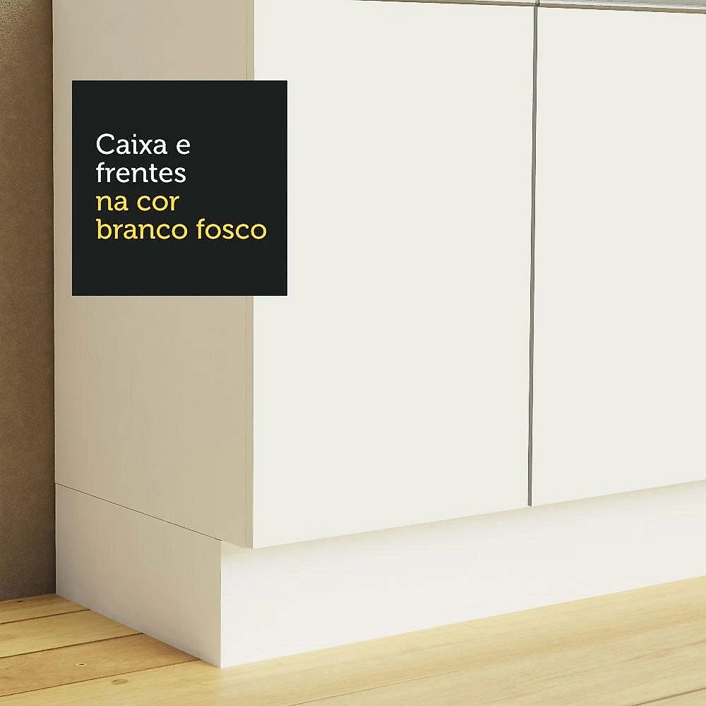 Armário de Cozinha Compacta 100% MDF 190 cm Smart Madesa 01 Branco