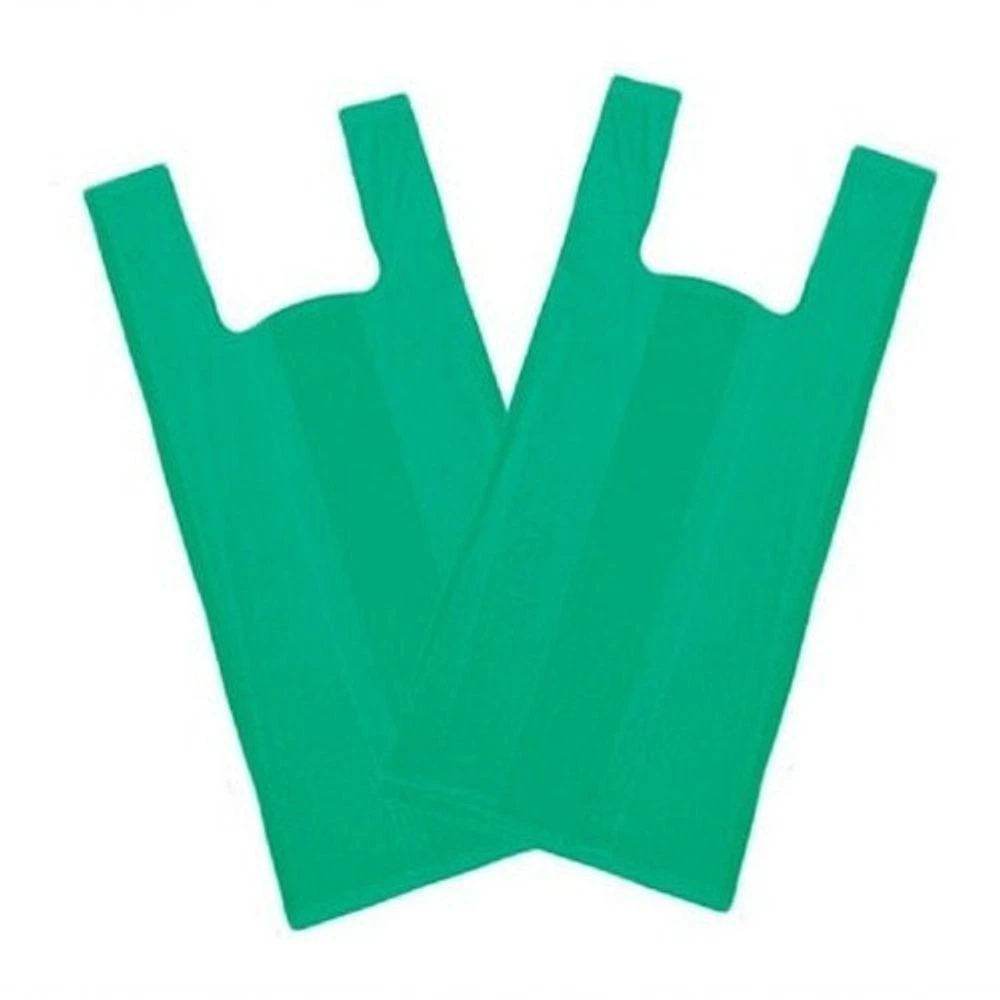 Sacola Plástica Reciclada Reforçada 40x50 Fardo 4 kg Aproximadamente 400 Unidades Verde Higipack