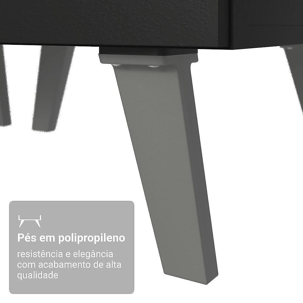 Armário de cozinha completa 300 cm preto nice madesa 05