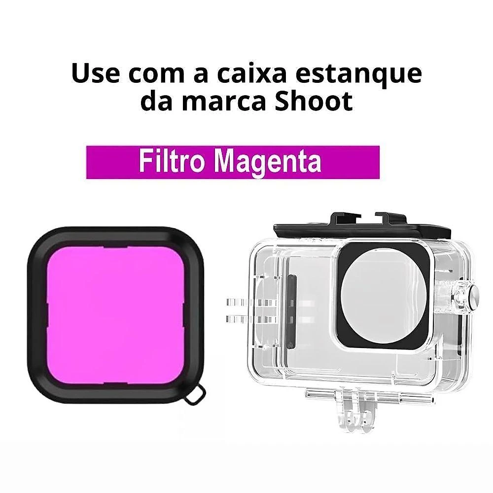 Kit Caixa Estanque Shoot DJI Action 6 com 3 Filtros Impermeável