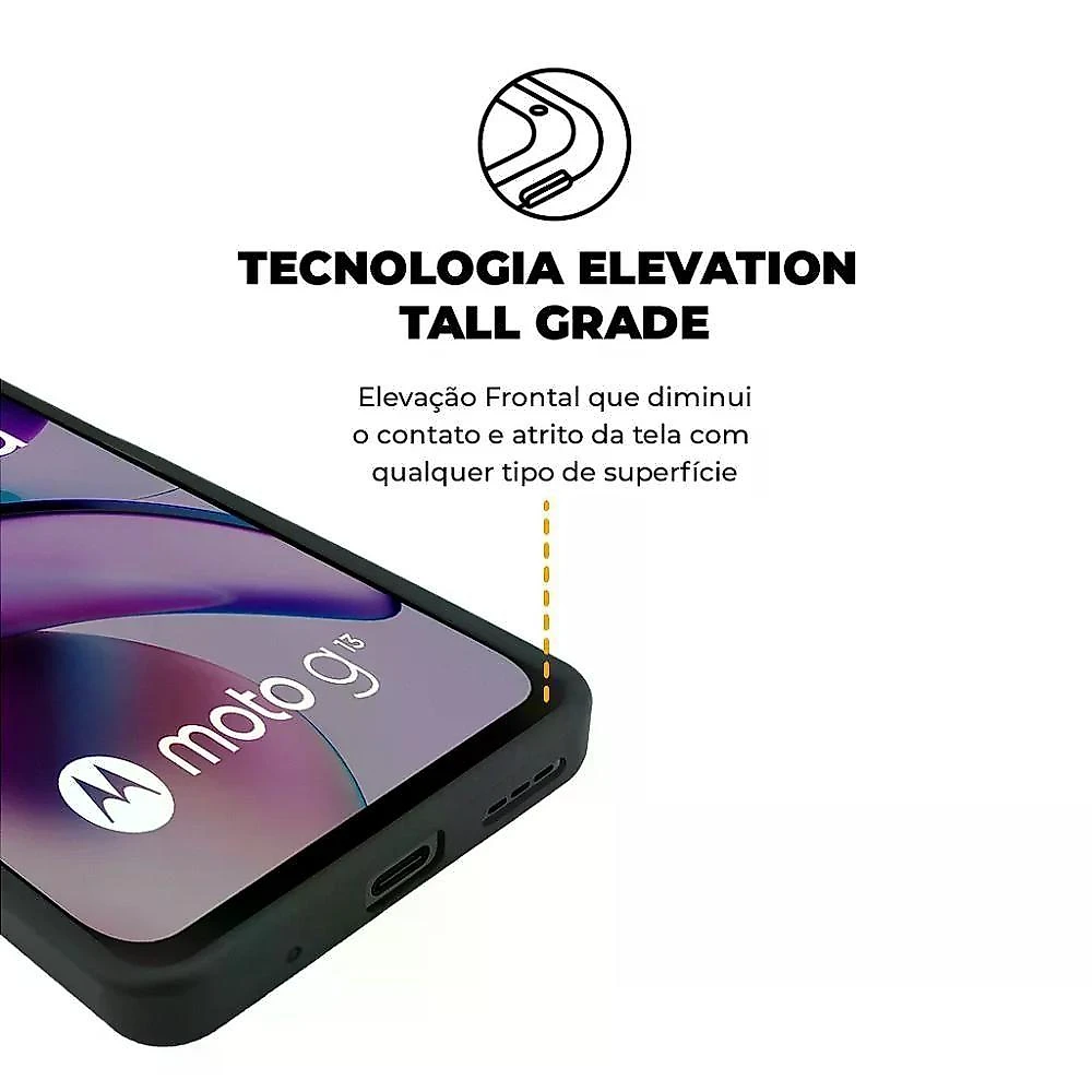 Kit Capa Silicon Veloz E Película Hydrogel Hd Para Motorola Moto G13 - Gshield