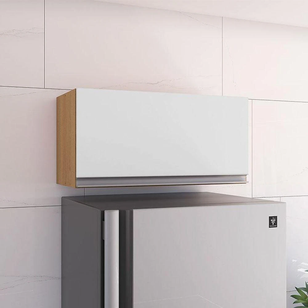 Armário Aéreo Para Cozinha Ambiente Andréia 1 Porta Amêndoa Branco - Ajl