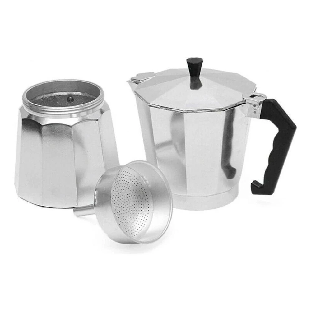Cafeteira Italiana Moka de Alumínio 6 Xícaras Clássica Prata Moka Premium