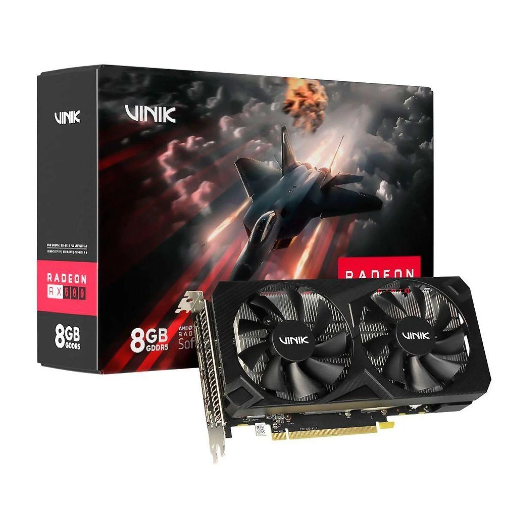 Placa de Vídeo RADEON RX580 8GB DUAL FAN Backplate Preto Vinik GPUVK580V28GB2F