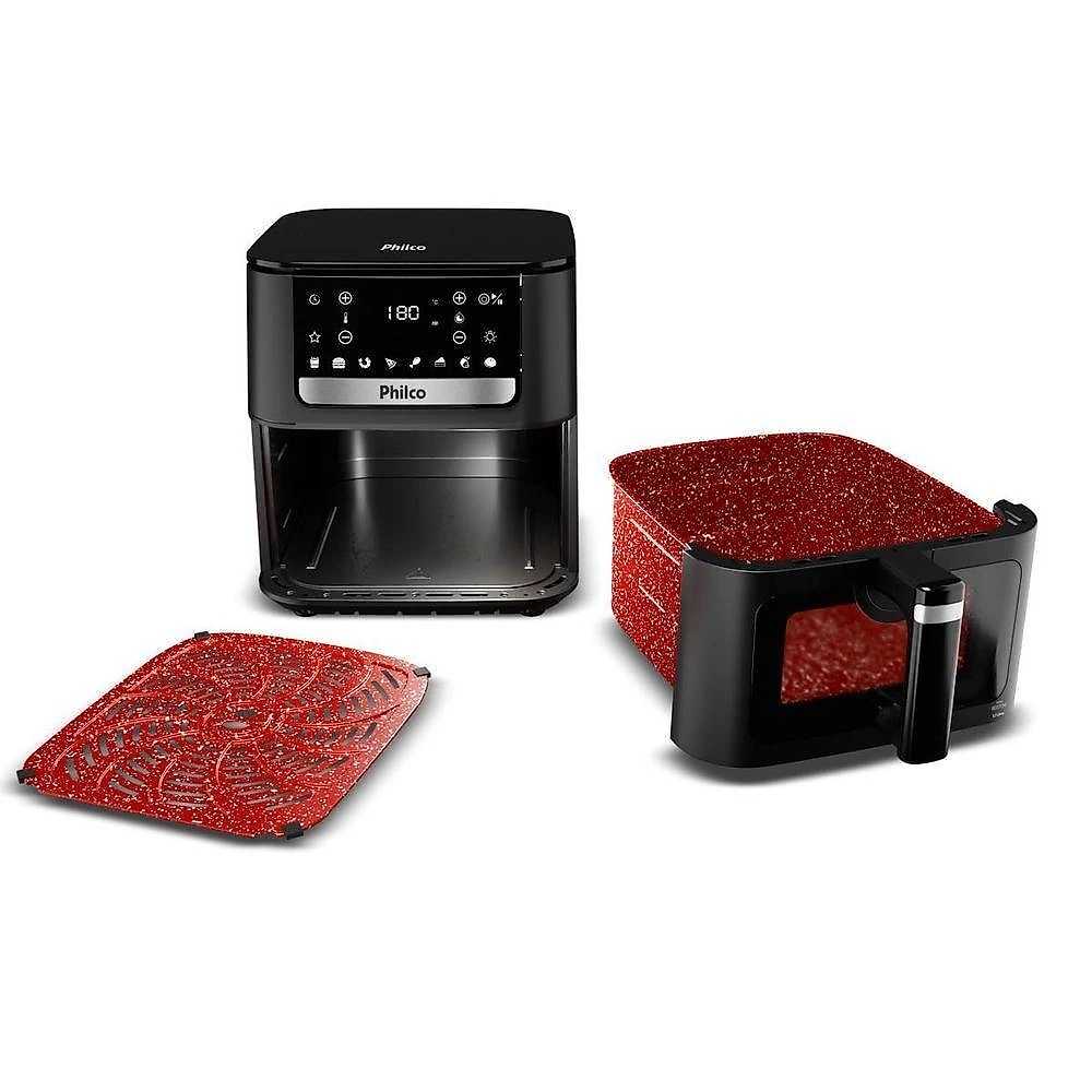 Air Fryer Philco 9,5L Visor Glass Redstone 1800W PAF95A 110V